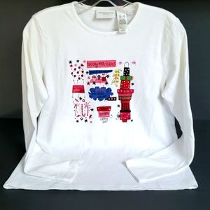 LIZ CLAIBORNE LADIES HOLIDAY FUN LONG SLEEVES T-SH